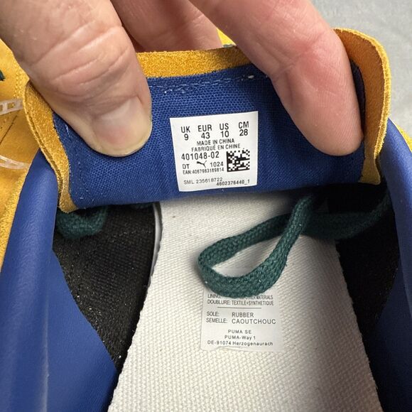 Puma Brasil Sneakers Yellow Green Suede Men’s Size 10 Retro Soccer Style 401048- - Picture 8 of 12